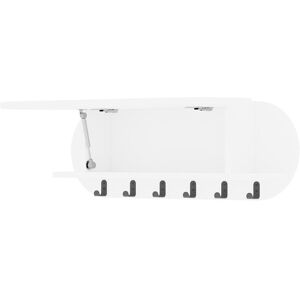 Brayden Studio Bahily Wall Mounted 6-Hook Coat Rack with Storage White 28.5cm H X 84cm W X 15.5cm D Image