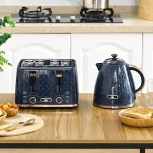 HOMCOM 4 Slice Kettle and Toaster Set Blue 4 - Slice Image