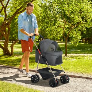 PawHut Foldable Pet Jogger Stroller Grey 259.08cm H X 193.04cm W X 127cm D Image