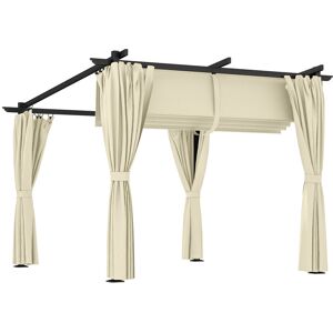Dakota Fields 2.3m x 2.97m x 2.95m Pergola Beige 230cm H X 297cm W X 295cm D Image