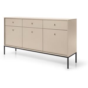 17 Stories Joanette 154Cm Wide 3 Drawer Sideboard Beige/Black 83cm H X 154cm W X 39cm D Image