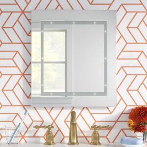 Wayfair Basics™ Andrews Lighted Bathroom/Vanity Mirror Silver 40cm H X 35cm W X 3cm D Image