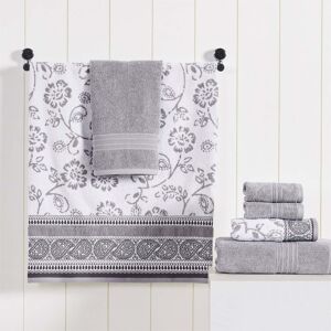 Langley Street 100% Cotton Bath Towels - Set of 6 Grey Washcloth;Hand Towel;Bath Towel Image