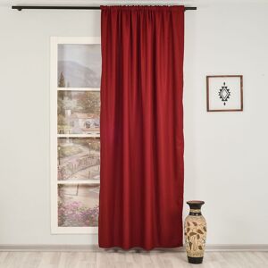 Lilijan Home & Curtain Extra Long & Extra Wide Faux Linen Decorative Curtain Single Panel Burgundy 140cm Width x 200cm Drop Image