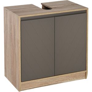 Brayden Studio Attalanta 60cm Single Bathroom Vanity Base Only in Brown Brown;Grey 59.8cm H X 60cm W X 30cm D Image