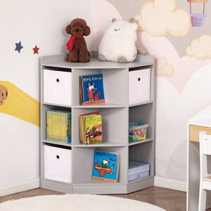Ebern Designs Bodha 57.4Cm Kids Book Display in Grey/White Grey 94cm H X 57.4cm W X 57.4cm D Image