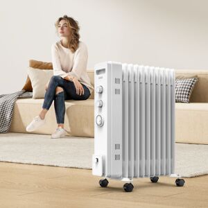 VonHaus Electric Radiant Heater with 3 Power Settings, Adjustable Thermostat & 24 Hour Timer White 63cm H X 49cm W X 24cm D Image