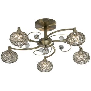 Rosdorf Park Eckhoff 5-Light Crystal Chandelier Antique Brass 22cm H X 61cm W X 61cm D Image