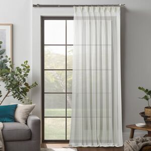 Noine Home Deco Silk Crep Sheer Pinch Pleated Custom Made Extra Long & Extra Width Single Panel Curtain Off-White 65cm Width x 175cm Drop Image