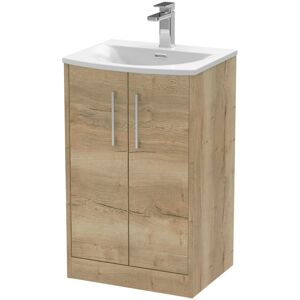 Hudson Reed Juno 500mm Free-standing Standard Single Vanity Unit Autumn Oak 833mm H X 500mm W X 440mm D Image