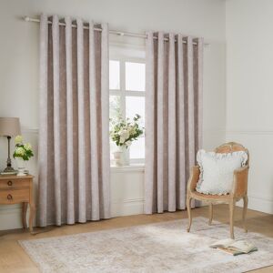 ClassicLiving Bella Cotton Grommet / Eyelet Curtain Panel Pair Beige 168cm Width x 137cm Drop Image