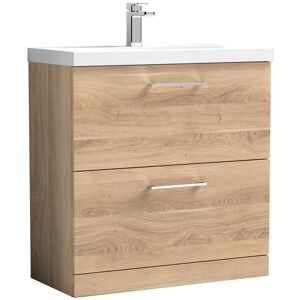 Nuie 810mm Single Bathroom Vanity with Basin Bleached Oak 850mm H X 810mm W X 395mm D Image