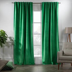 Lilijan Home & Curtain Extra Long & Extra Wide Matte Velvet Curtain Panel 31 SPRING GREEN 140cm Width x 145cm Drop Image