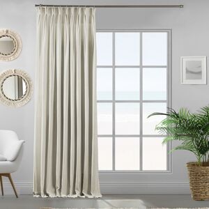Lilijan Home & Curtain Triple Pinch Pleat Extra Long & Extra Width Decorative Single Curtain Panel Ecru 190cm Width x 400cm Drop Image