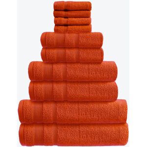 17 Stories Baljiwan 10 Piece Egyptian-Quality Cotton Bath Towel Bale - Luxury Zero Twist Cotton, Multi-Size Terracotta Bath Sheet;Washcloth;Hand Towel;Bath Towel Image