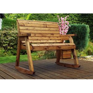 Union Rustic Outdoor Avellino Rocking Solid Wood Bench Boxed Brown 102cm H X 118cm W X 77cm D Image