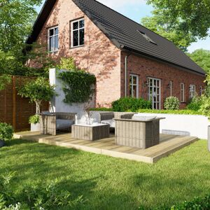 Powersheds 10 x 16ft Timber Pressure Treated Decking Kit - No Handrails Light Brown/Green Hue Deck Tile Kit Image