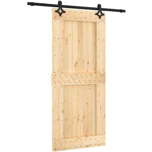 Alpen Home Briner Solid Pine Barn Doors Unfinished Brown 210cm H x 90cm W x 3.6cm D Image