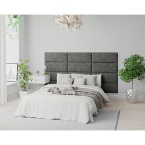 17 Stories Kamylle 30 cm x 75 cm Peel and Stick Upholstered Wall Paneling in Granite Pearl White 4'' H X 75cm H X 30cm W Image