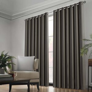 17 Stories Kalynn 100% Blackout Eyelet Semi Sheer Synthetic Window Curtain Pair Dark Grey 228 W x 228 D cm Image