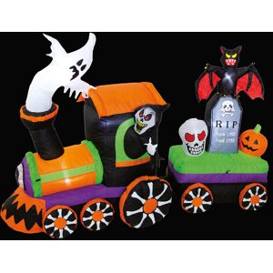 The Seasonal Aisle Halloween Train Lit Inflatable Black;Green;Orange 275cm H X 214cm W X 63cm D Image