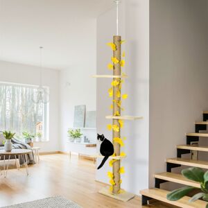 Archie & Oscar 242cm H Cat Tree Yellow/Beige 242cm H X 37cm W X 21cm D Image