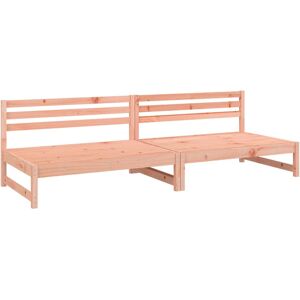 Lily Manor Garden Middle Sofas 2 Pcs Solid Wood Pine Brown 70cm H X 120cm W X 84cm D Image