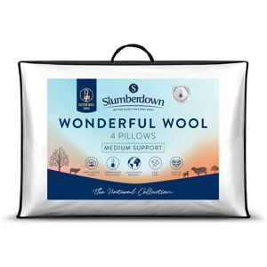 Slumberdown Wonderful Wool Pillow - Medium Support, Naturally Breathable White Image