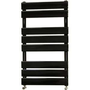 Belfry Bathroom Flat Panel Heated Towel Rail Radiator Bathroom Warmer Black 80cm H x 45cm W x 6.2cm D Image