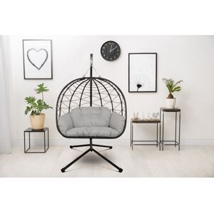 Langley Street Colin Rattan Swing Chair Black 205cm H x 125cm W x 120cm D Image