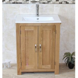 Rosalind Wheeler Youd Single Vanity with Ceramic basin & Tap. Satin Lacquered 830mm H X 650mm W X 380mm D Image