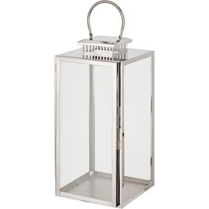 ClassicLiving Metal Lantern Silver 48cm H x 22cm W x 48cm D Image