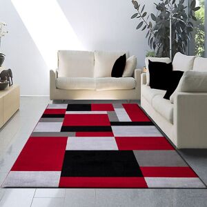 Metro Amie-Louise Flatweave Black/Red/White Rug Runner 60 x 220cm Image