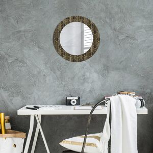 East Urban Home Huldar Round Glass Framed Wall Mounted Accent Mirror in Blue Black Abstract 50cm H x 50cm W Image