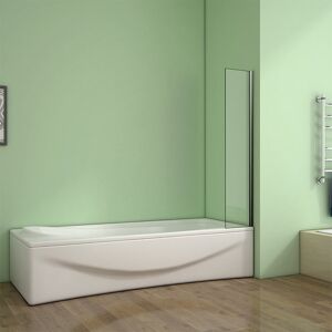 17 Stories 250/300/350/700/800mm Bath Shower Screen 6mm Glass Reversible Fixed Over Chrome Frame Stainless Steel 350cm W Image