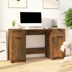 Latitude Run desk with side cabinet oak look Smoked Oak 75cm H X 133.5cm W X 50cm D Image