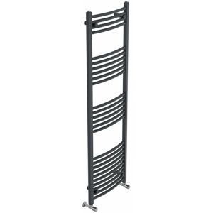 Belfry Heating Cano Curved Heated Towel Rail Radiator Bathroom Ladder Warmer Dark Grey 160cm H x 50cm W x 5.2cm D Image