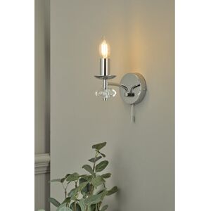 Rosdorf Park Azure 1-Light Candle Wall Light Silver 15cm H X 10cm W X 16cm D Image