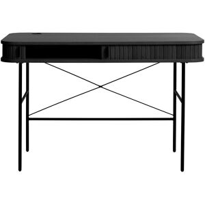 17 Stories Teneasha 120cm W Oval Writing Desk Black Oak Image