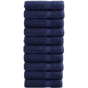 Ebern Designs Nerte 100% Cotton Bath Towels - Set of 10 Marine Blue 140cm L x 70cm W Image