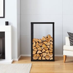 Ebern Designs Edelin 60Cm W Metal Log Rack Black 100cm H X 60cm W X 25cm D Image