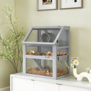 PawHut Hamster Cage Light Grey 75cm H X 60cm W X 40cm D Image
