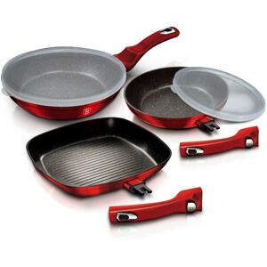 Berlinger Haus 5-Piece Non-Stick Frying Pan Set with Lids Burgundy 49cm Image