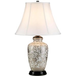 Mercer41 Chasteen 60cm Bedside Table Lamp White/Silver 60cm H X 38cm W X 38cm D Image