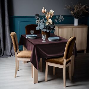 Lilijan Home & Curtain Matte Velvet Square Tablecloth Mahogany 132cm W x 305cm L Image
