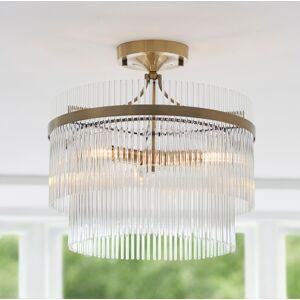 Heritage Hues Geira Semi Flush Mount Brass 39.5cm H X 40cm W X 40cm D Image