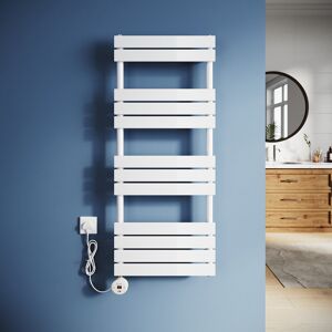 17 Stories 120*50*6.2cm, Smart WiFi-Enabled Heated Towel Rail with Multi-Mode Heating White 120cm H X 50cm W X 6.2cm D Image