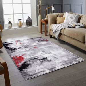 Borough Wharf Hermany Abstract Area Rug Red Rectangle 160cm x 230cm.. Image
