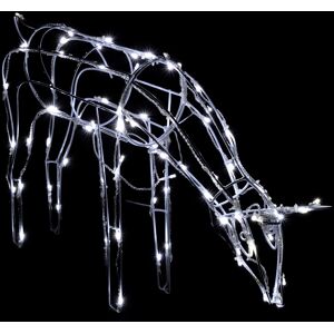 The Seasonal Aisle 68cm Large 3D Twinkling Reindeer Christmas Lighted Display with Pre-Lit 80 LED White 68cm H X 46cm W X 17cm D Image