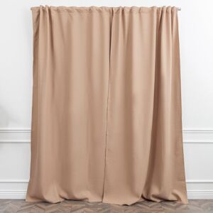 Lilijan Home & Curtain LAXTON Room Darkening Extra Long & Extra Wide Decorative Curtain Tan 130cm Width x 295cm Drop Image
